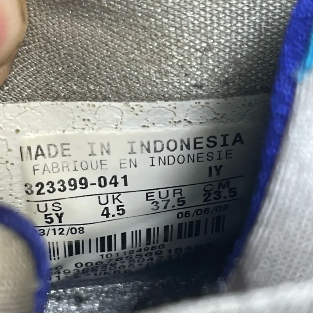 Air Jordan 6 Rings Medium Grey/VVD Blue White CNCRD 323399-041 5Y Womens 6.5